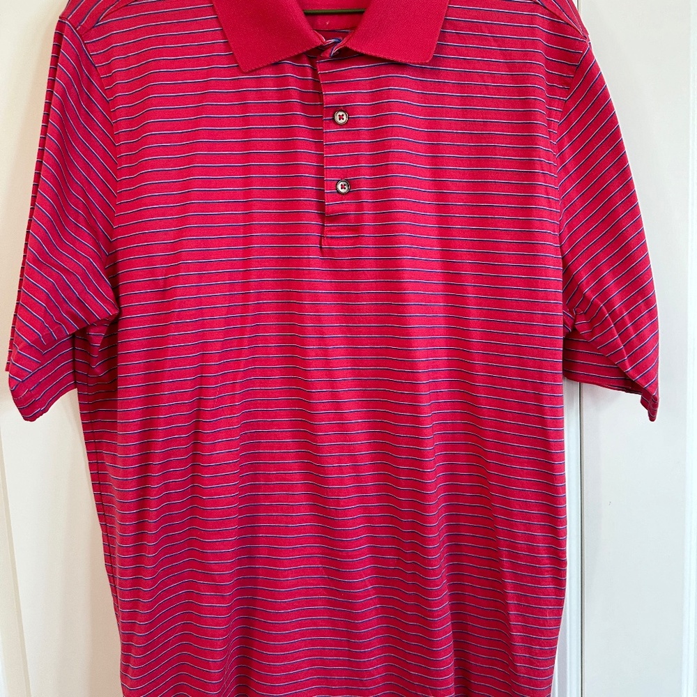 Bobby Jones, men's  shirt, medium, 100% fine cotton, bright pink & royal blue